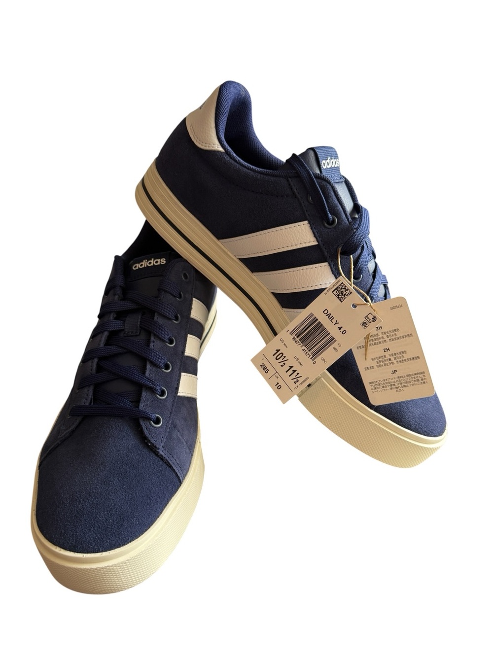 NEW adidas Daily 4.0 IF4503 M 10.5/W 11.5 Navy White Skate Shoes Sneakers NIB